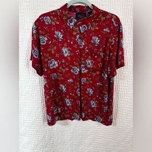 Crazy Horse (a Liz Claiborne company) red floral shirt size L